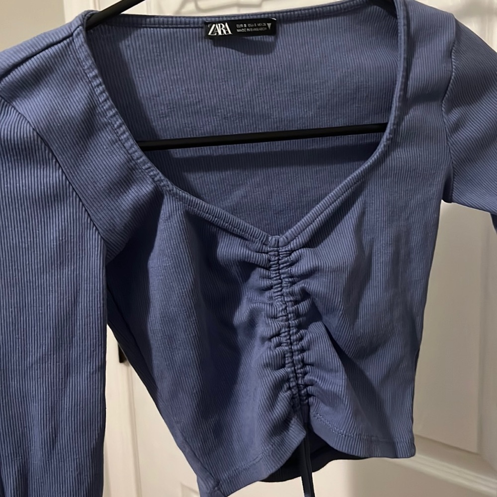 Zara long sleeve crop top